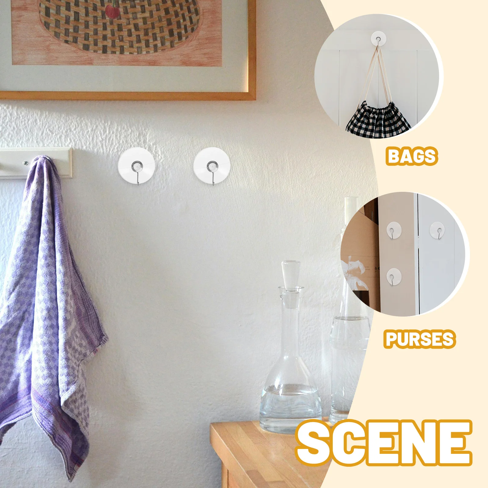 

24Pcs Suction Cup Hooks Transparent PVC Strong Heavy Duty Wall Hangers Multipurpose Removable Hooks for Kitchen Bathroom Shower