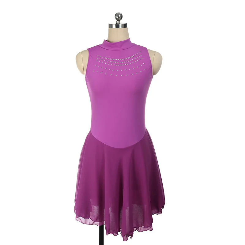 Funuo-ropa de patinaje para niños y adultos, ropa de rendimiento, vestido de clasificación de competición, largo de nailon, 16 colores