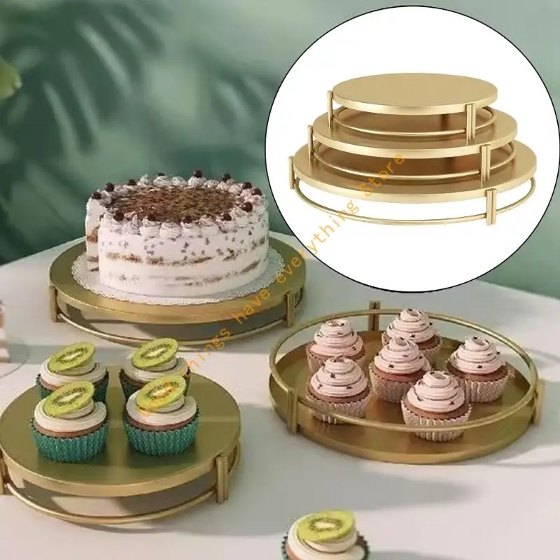 

3 Layer Metal Cakes Display Stands Set Safe Metal Dessert Presentation Hoder for Event Catering Home Bakeries 55KF