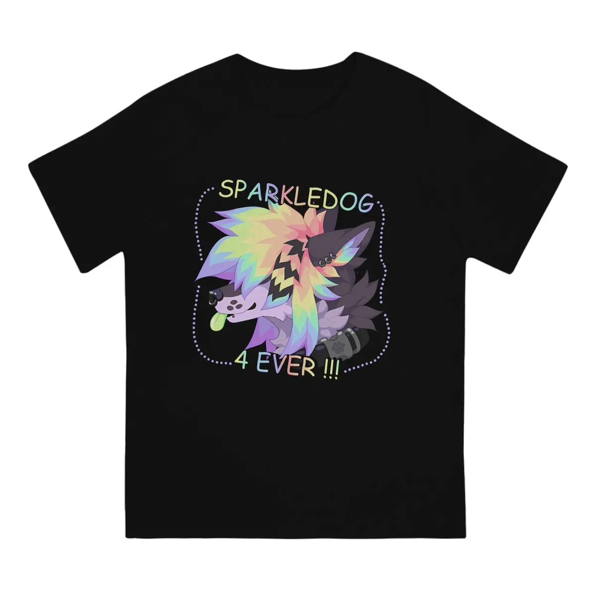 Vintage Sparkledog 4 Ever T-Shirts Men Crew Neck Cotton T Shirt Furry Short Sleeve Tees Birthday Gift Clothing