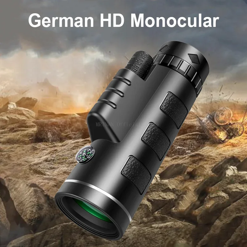 40X60 Zoom HD BAK4 Powerful Binoculars Long Range Portable Prismatic Professional Telescope Monocular for Hunting