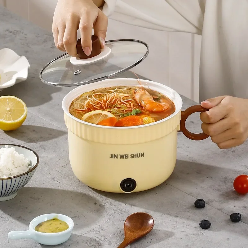 Multifunctional Electric Cooker 1pc Double Layer Dormitory Cooking Pot Noodle Pot Small Electric Pot Household Non-stick Pan