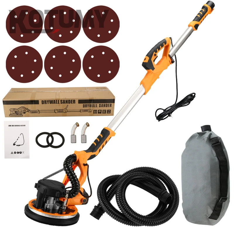 Electric Drywall Sander Portable Wall Grinder Sander Machine Variable Speed Putty Dustless Self -vacuum Sand Paper Machine
