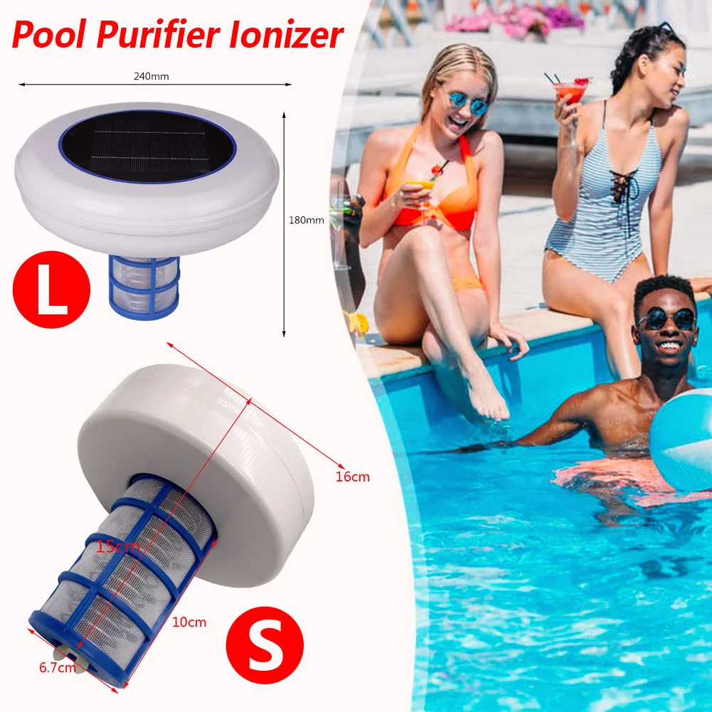Purificador de agua para piscinas al aire libre, ionizador con energía Solar, limpieza de algas, asesino para agua salada subterránea