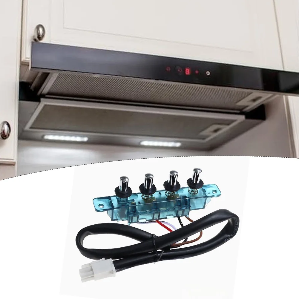 Five Button Switch Control Panel for Kitchen Range Hoods Easy For Access Layout 12x6x6cm Blue Compatible Design