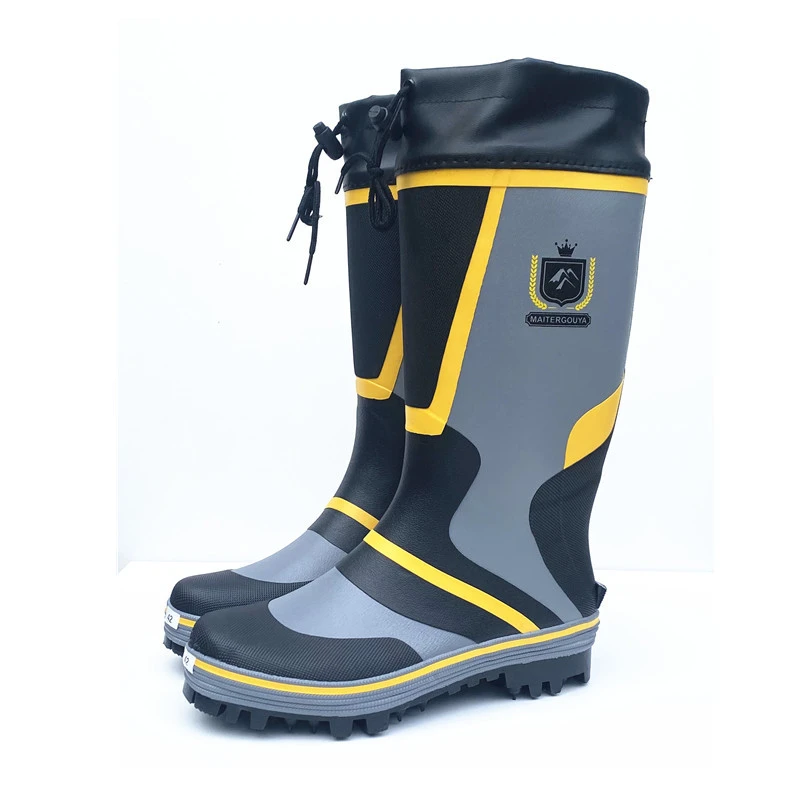 Waterproof Fishing Hunting Shoes, Rain Boots, Steel Spikes Sole Rubber Rain Shoes, Men Women Upstream Working Fishing Boots