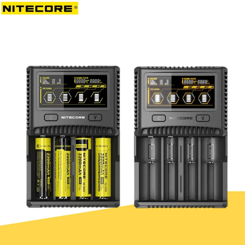 NITECORE SC4 Intelligent Battery Charger Superb Four Slots 6A Total Outpu Fast Charging For 18650 14450 16340 AA Batteries