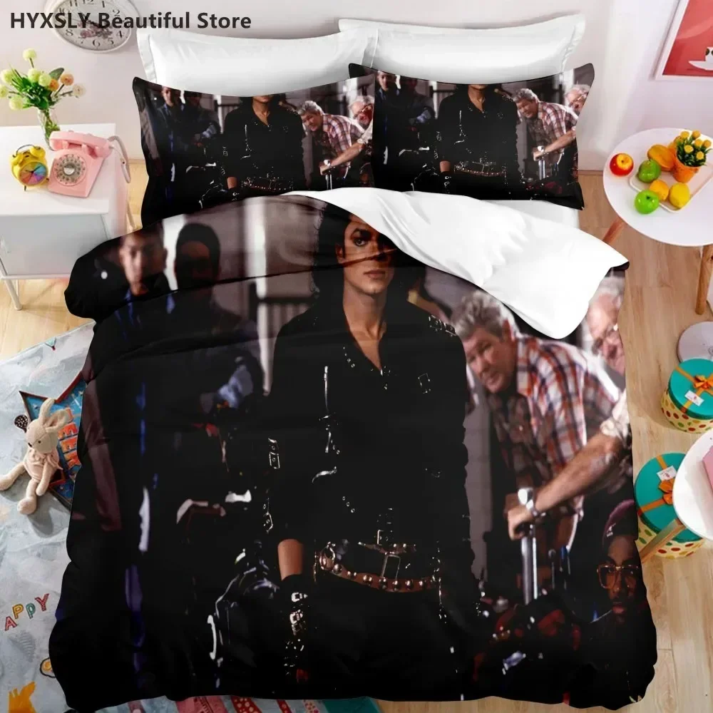 

Michael Jackson Star 3D Bedding Set Duvet Cover Pillowcases Single Twin Full Queen King Home Decor Quilt Pillowcase Boys Gift