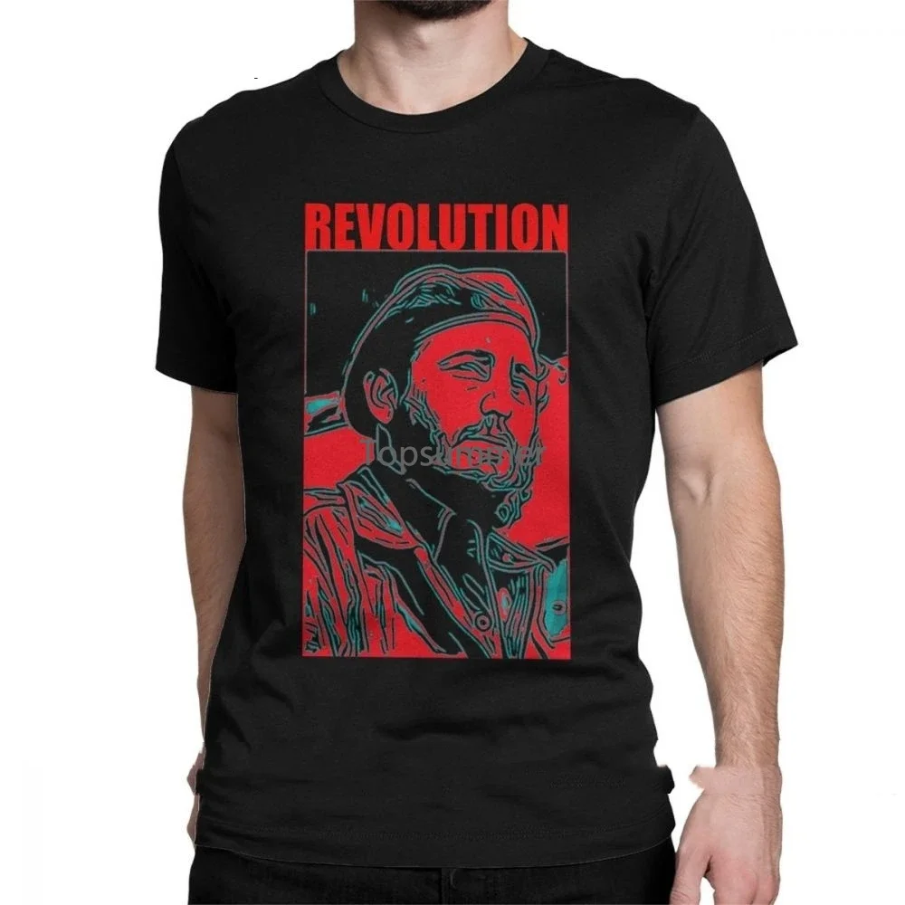 

Fidel Castro T Shirt For Men Cotton Novelty T-Shirt Cuba Revolution Communist Marxism Socialism Tee Shirt Short Sleeve Tops 6Xl