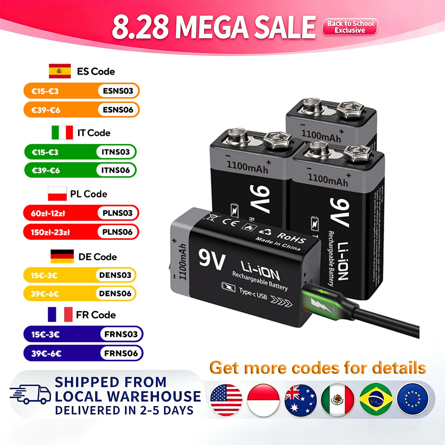 Kuugro 9V Akku 1100mAh USB Typ-C wiederaufladbar 6F22 9V Li-Ion Akku für RC Hubschrauber Modell Multimeter Spielzeug