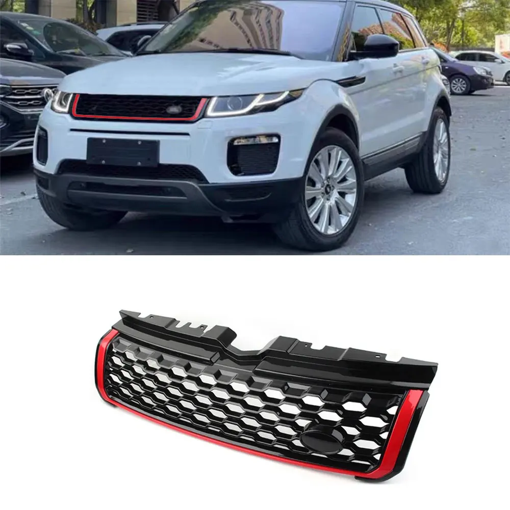 New Style Accessories Black With Red Bar Facelift  Front Bumper Mesh Grille For Range Rover Evoque 2010-2018