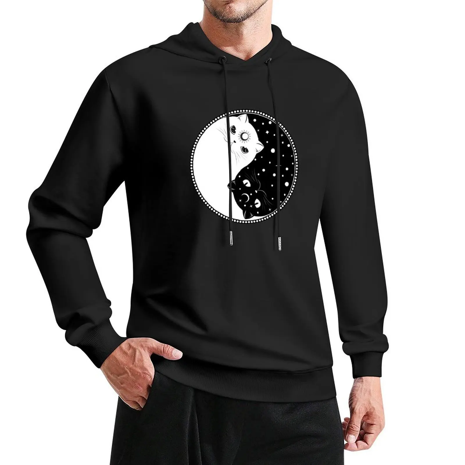 

Yin Yang cats Pullover Hoodie mens clothes men hoodie