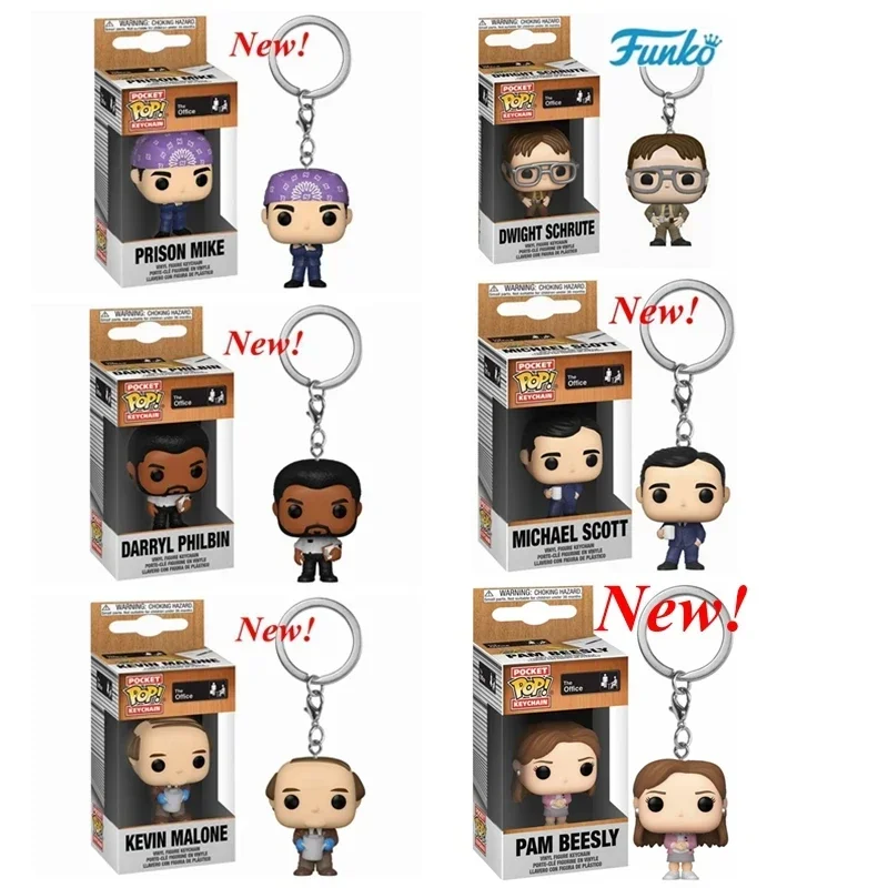 NEWest FUNKO Keychains the Office toys DWIGHT Prison Mike Kevin Malone Darryl Philbin Scott Pam Beesly Decoration for children