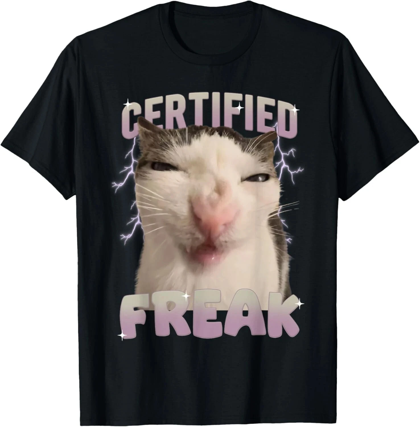 

Cat Meme сертифицированная Freak Eat Cement Cursed Cat забавная футболка с графическим рисунком рубашка с короткими рукавами для мужчин и женщин летняя