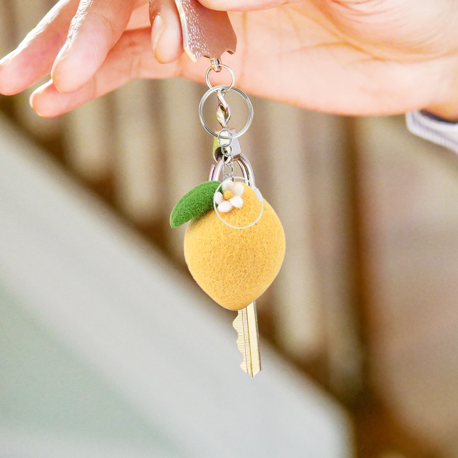 

DIY Felt Decor Craft Kit Polyester Material Pack for H made Pendant Felting Fruit Lightweight Gift Kids New Year