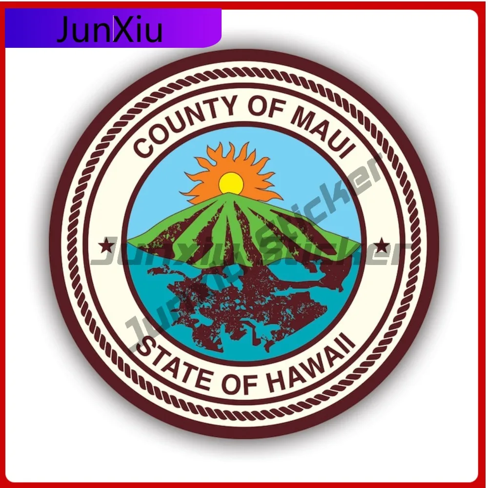 

County Of Maui Sticker Creative Decals Hawaii Seal Maui Insignia Hi Auto Decor Car Sticker Vinyl Decal Waterproof Durable Sun