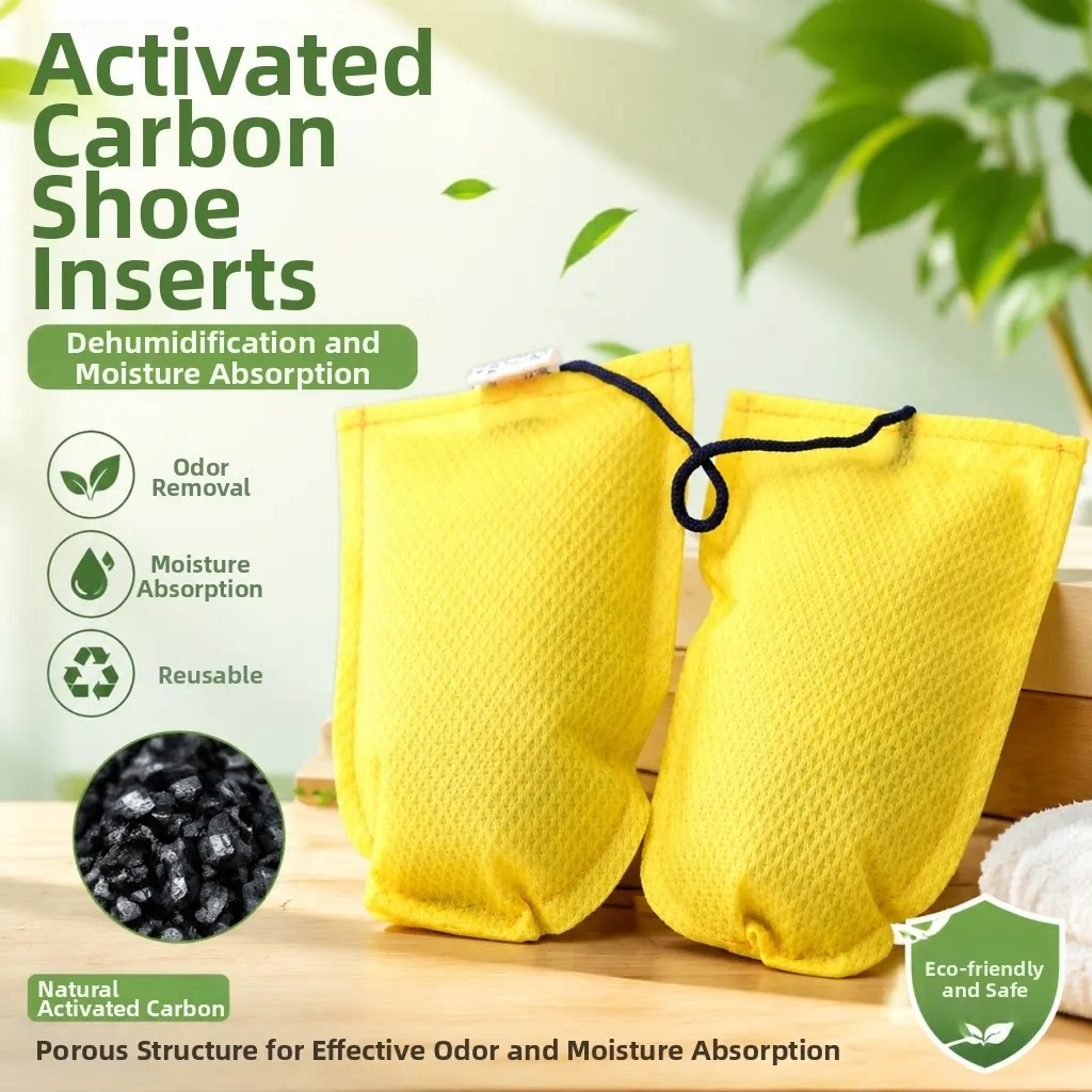 Bamboo Charcoal Shoe Inserts Activated Carbon Shoe Deodorizers Sweat Absorbing Odor Eliminator Moisture Absorbing Shoe Dryer