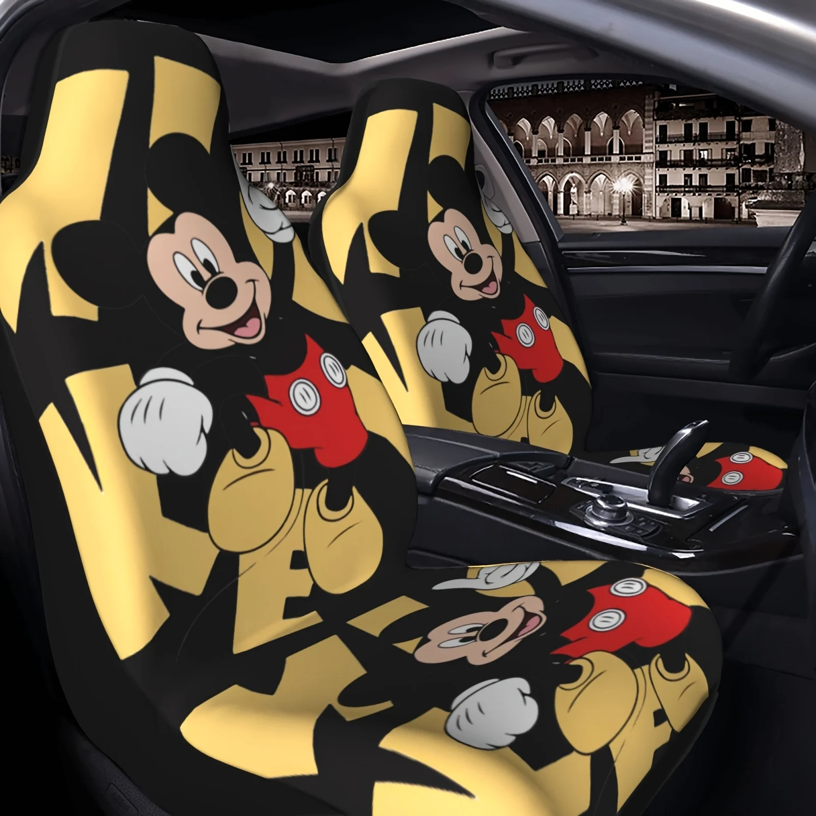 

1Pcs Mickey Mouse Design Car Seat Cover, Personalized Car Front Seat Cover, Cute Cartoon Car Interior Seat Accessories, Front Seat Protector for Women and Men, Suitable for Cars, Trucks, Vans, Suvs, Sedans