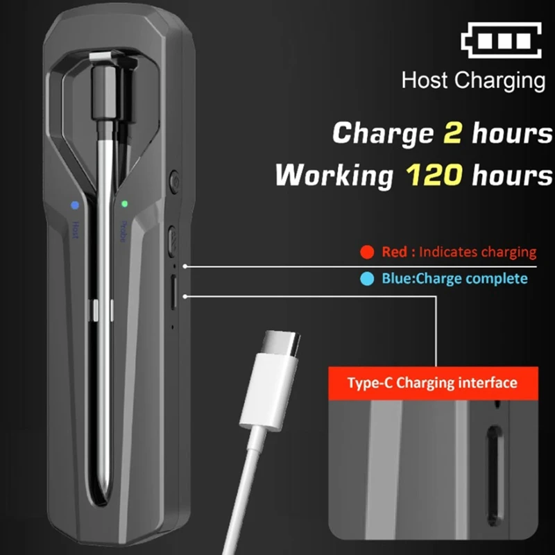 Wireless Meat Food Thermometer Black ABS For Cooking Oven Grill BBQ Steak Turkey Kitchen APP Smart Digital Bluetooth Barbecue