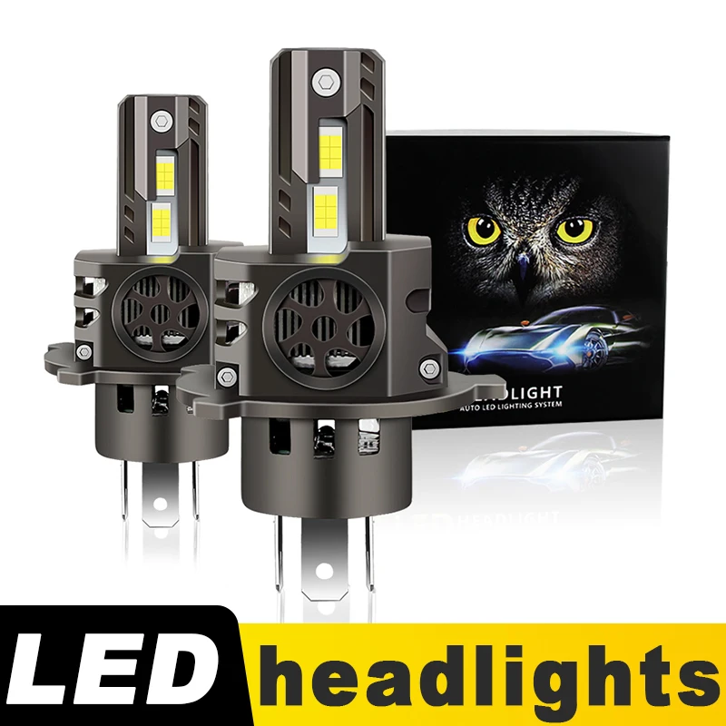 

2X H4 LED Headlight Bulbs White 6000K 30000LM High Power Canbus Error‑Free with Fan High Low Beam Fog Light DC12V Plug and play
