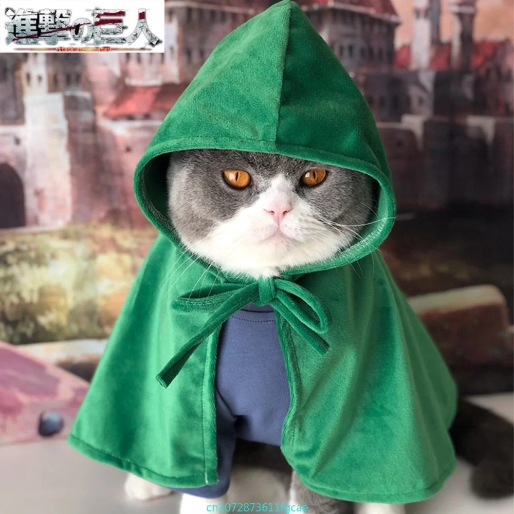 Capa de gato Titaner de ataque, capa de Shingeki No Kyojin Survey Corps, disfraz de perro, accesorios de fotografía para mascotas, regalos