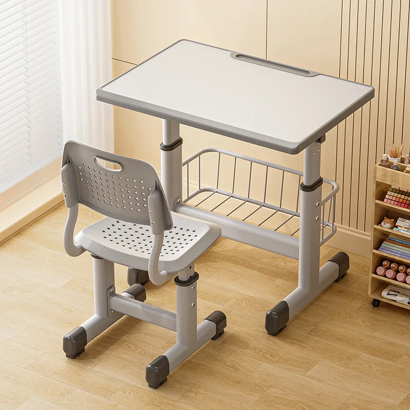 Lifting children's study tables and chairs with baskets and no desks, training classes, tutoring institutions, simple desks, stu
