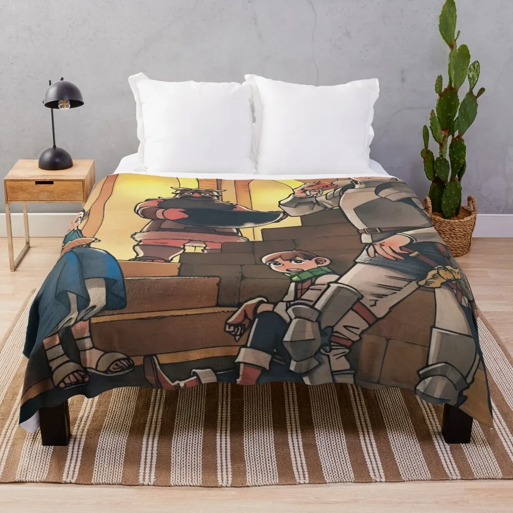 

Delicious in Dungeon Looking Cute while Eating Meal Throw Blanket Soft Solid Color Blanket for Couch Bed