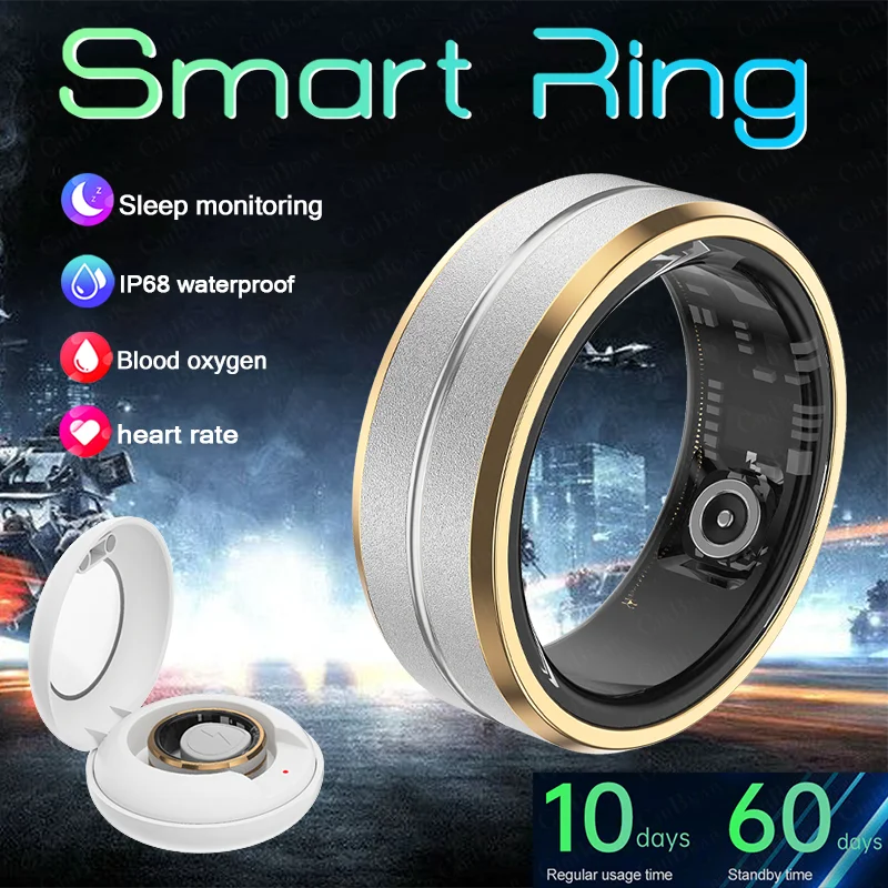 5ATM Waterproof Smart Ring Men Women Health Monitoring Blood oxygen 100+ sport modes Fitness Tracking Waterproof Sport Smartring