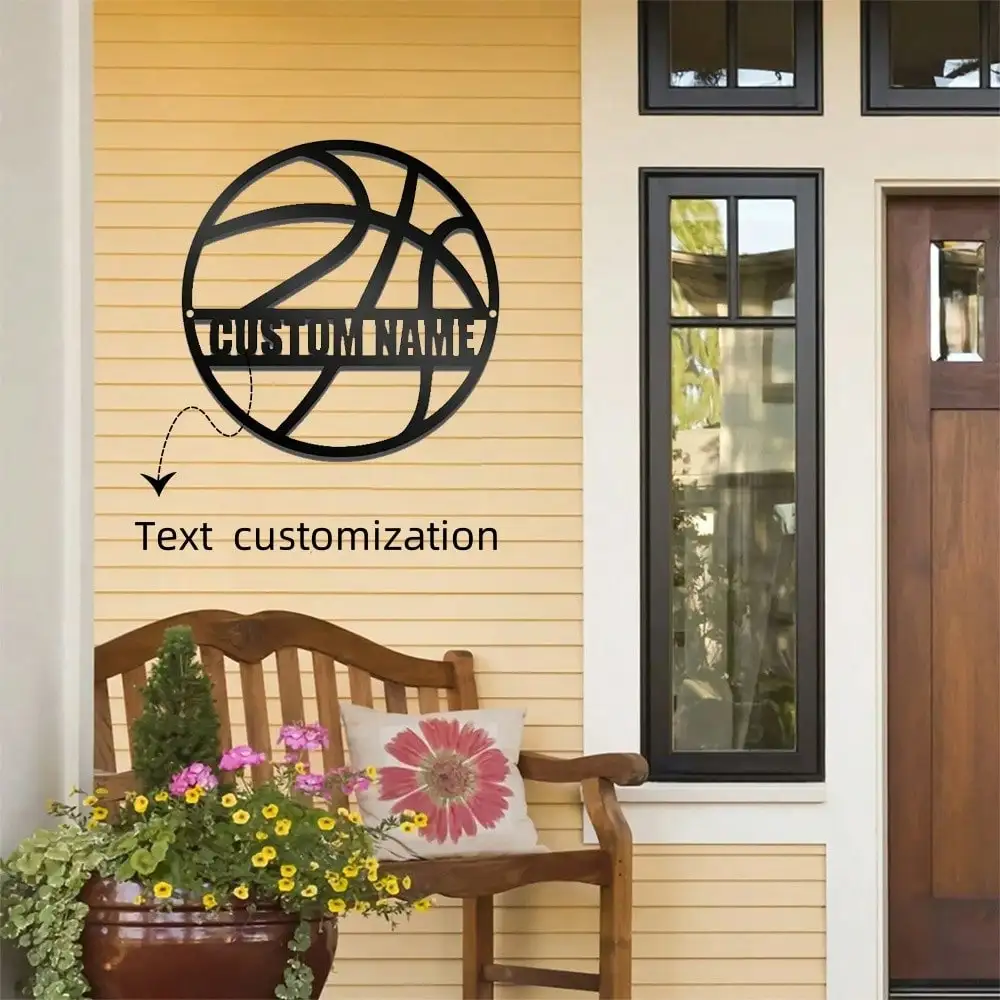 

Custom Metal Art Basketball Wall Decor Personalized Name Sign Sports Gift