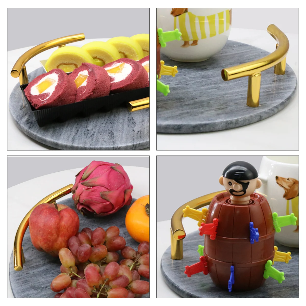 

Marble Cake Tray Elegant Dessert Display Plate For Wedding Party Cupcake Stand Serving Tray