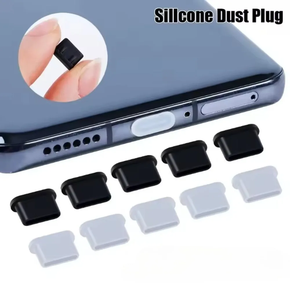 10PCS Type-C Dust Plug USB Charging Port Protector Silicone Cover for Samsung Huawei Smart Phone Accessories