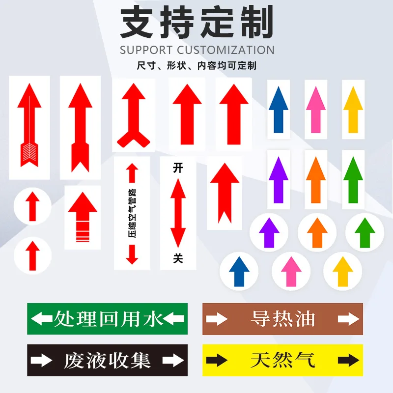 Label Sticker Square Rework Adhesive Arrow Sticker Mark Direction Label Red Arrow Label