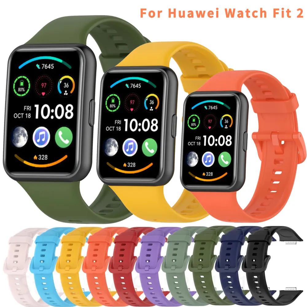 لينة سيليكون الفرقة لهواوي ساعة صالح 2 Correa سوار استبدال معصمه لهواوي ساعة Fit2 الملونة Smartwatch حزام