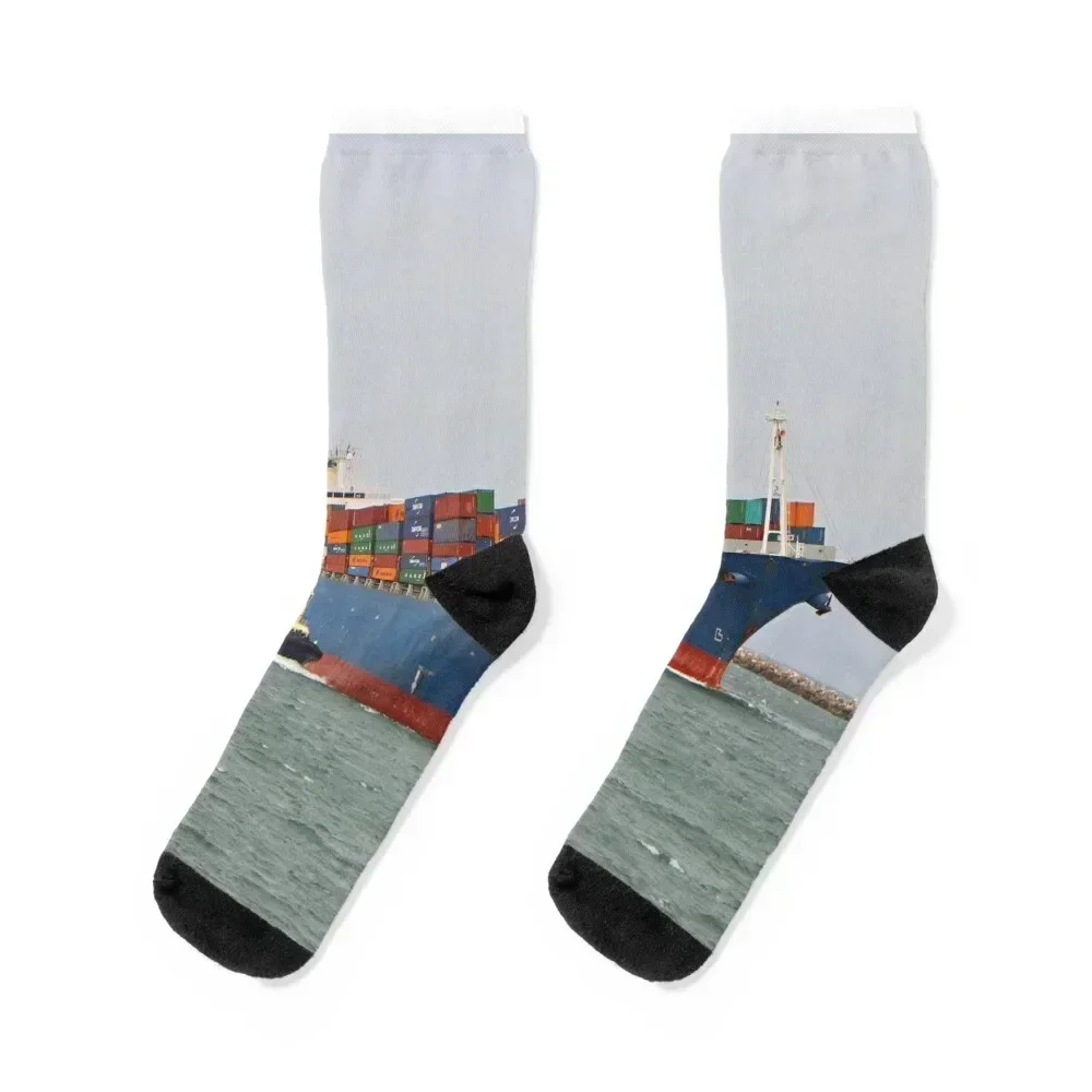 

Container ship Conti Paris and tugs Socks winter thermal professional running Crossfit man Girl'S Socks Men's