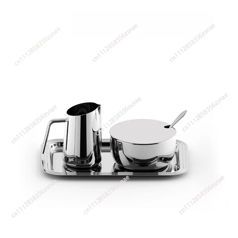 Light luxury stainless steel milk cup, afternoon tea coffee set, sugar jar, coffee liquid extraction, measuring cup set