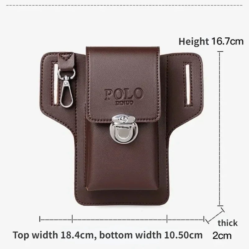 Fashion New Men's Belt Leather Case Vertical Multifunctional Portable Phone Waistpack Card Bag Can Be Keyed Pu Leather Gift