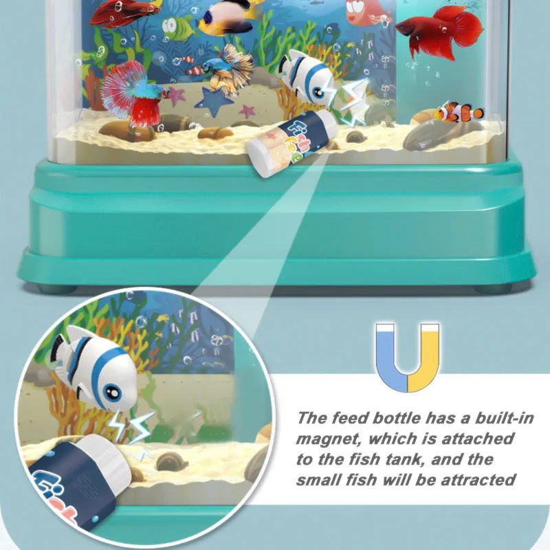 Elektrisch aquarium met magnetische stok Educatief speelgoed USB-simulatie Aquariumspeelgoed met licht en muziek Kinderspeelgoed