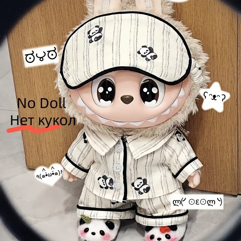 

38cm For Zimomo Clothes Panda Pajamas Cute Casual Style Overall The Fashionable And Creative Dressing Labubu Accessories No Doll