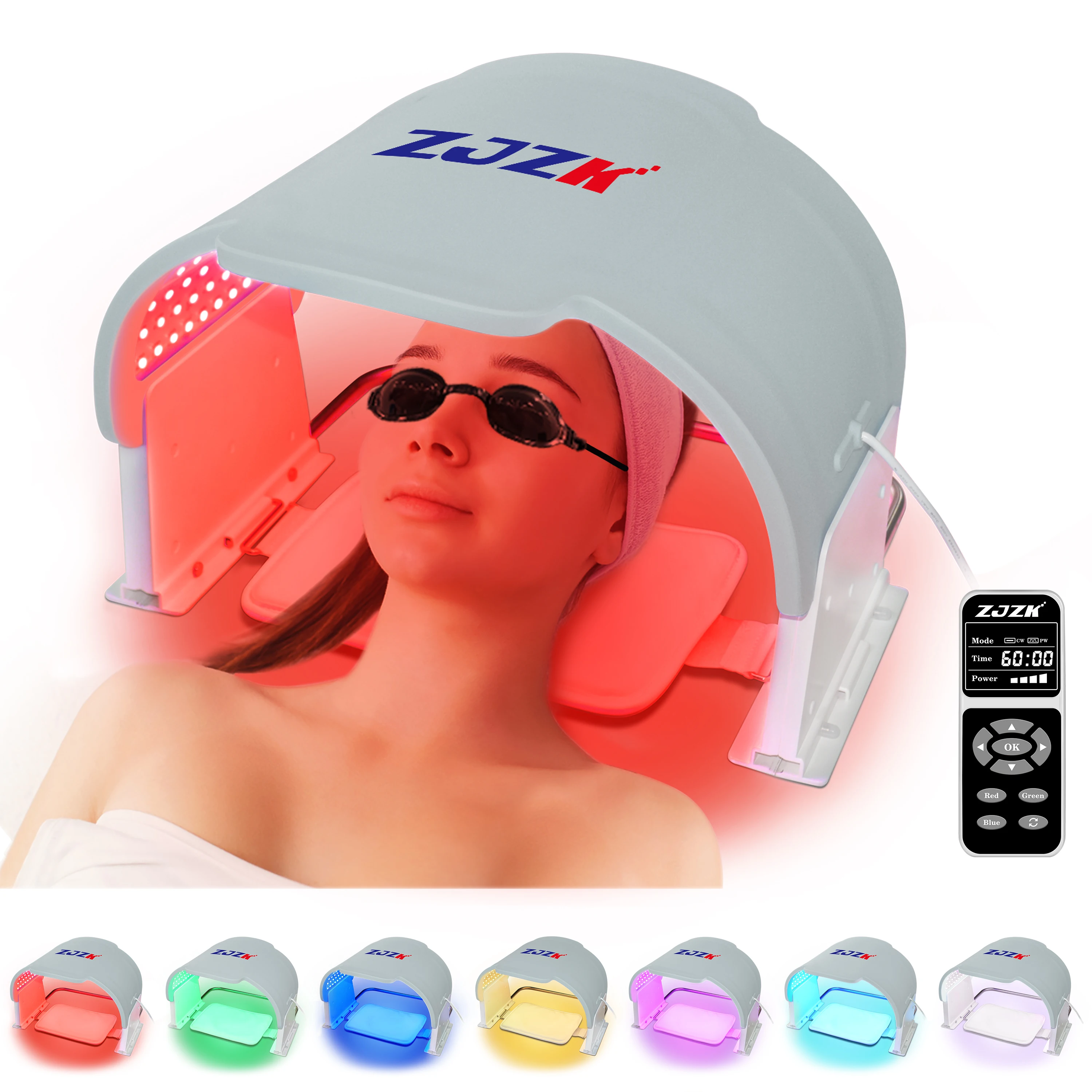 ZJZK 660nmx330chips Bestcore Led Light Therapy Red Face Mask 850nmx330chips+940nmx330chips Rosacea Treatment For Face Eczema