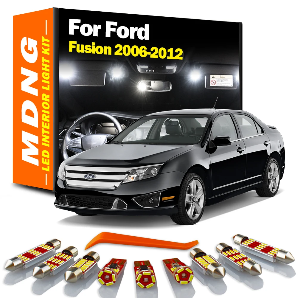 MDNG 16Pcs Canbus LED Interior Map Dome Light Kit For Ford Fusion 2006 2007 2008 2009 2010 2011 2012 Car Led Bulbs No Error