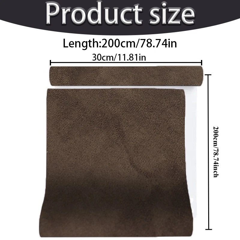 30x200cm Self Adhesive Suede Fabric Roll for Car Interior Modification Sofa Repair Jewelry Box Elastic Velvet Cloth Sticker DIY