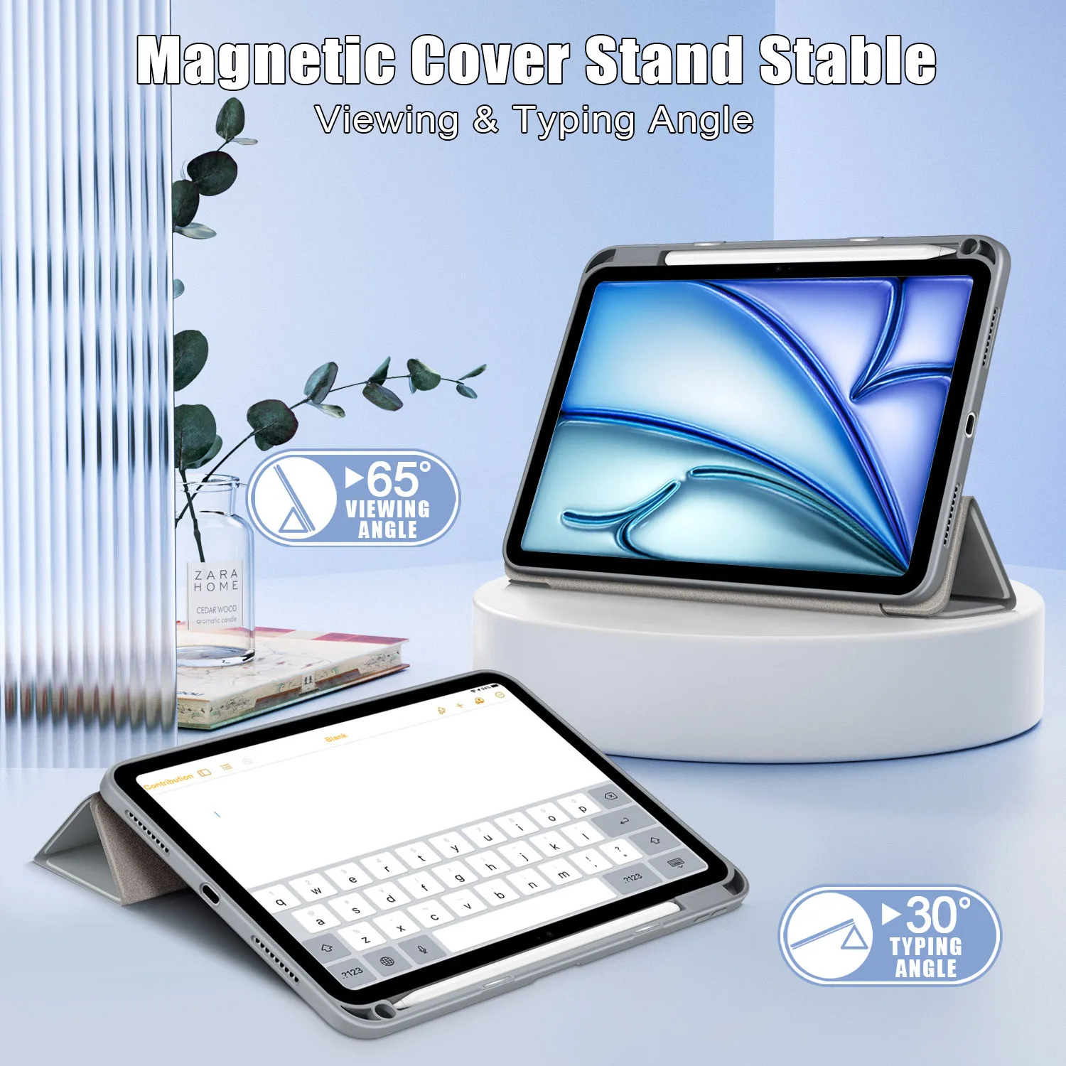For iPad Air 11 Case M3 2025 TPU Tri-Fold Transparent Acrylic Back Cover Tablet Cases Air 4/5 10.9in For iPad Pro 11 Case 2022