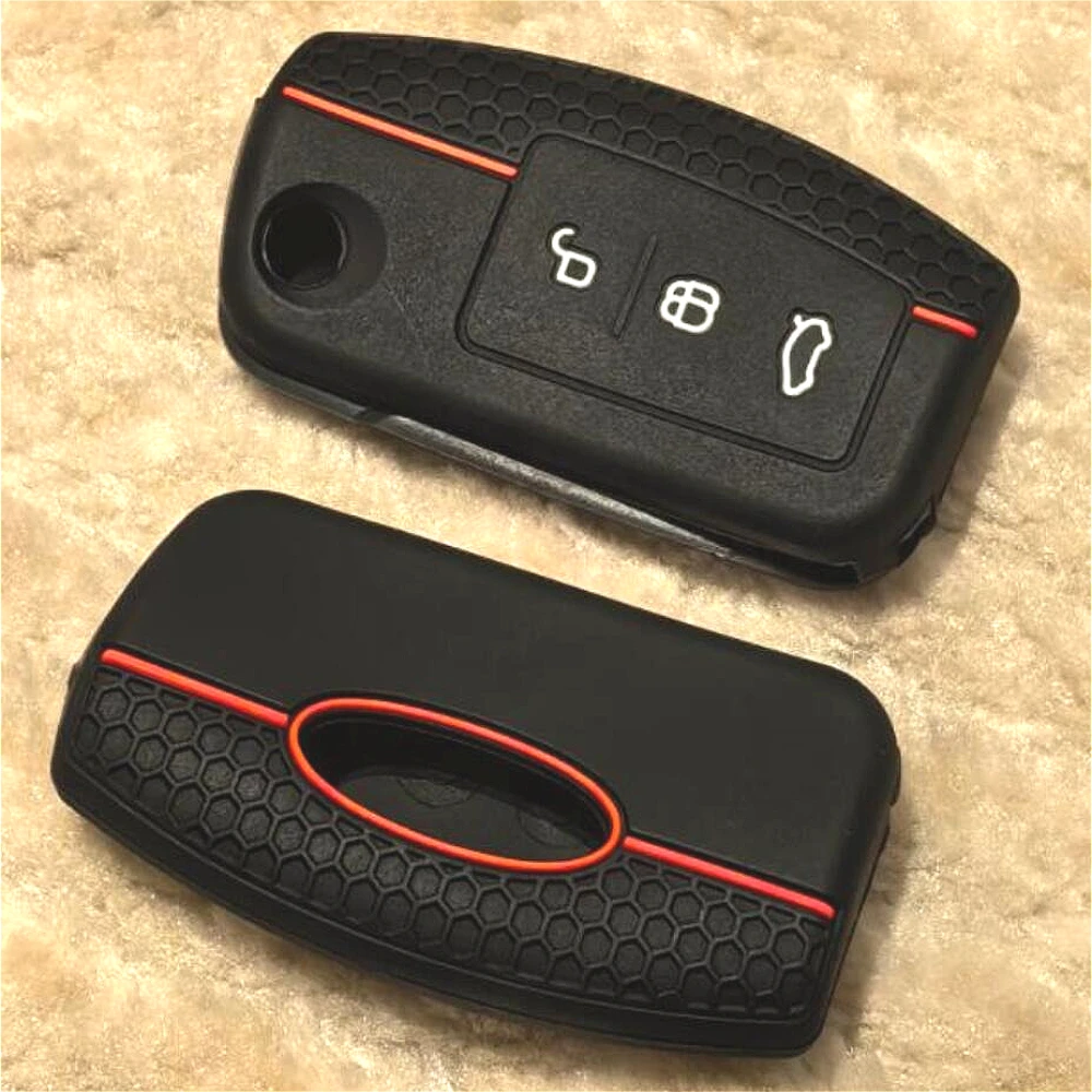 Protetor de chave de silicone para ford focus 2 mk2 fiesta mondeo galaxy falcon território ecosport capa chave do carro saco escudo caso chaveiro