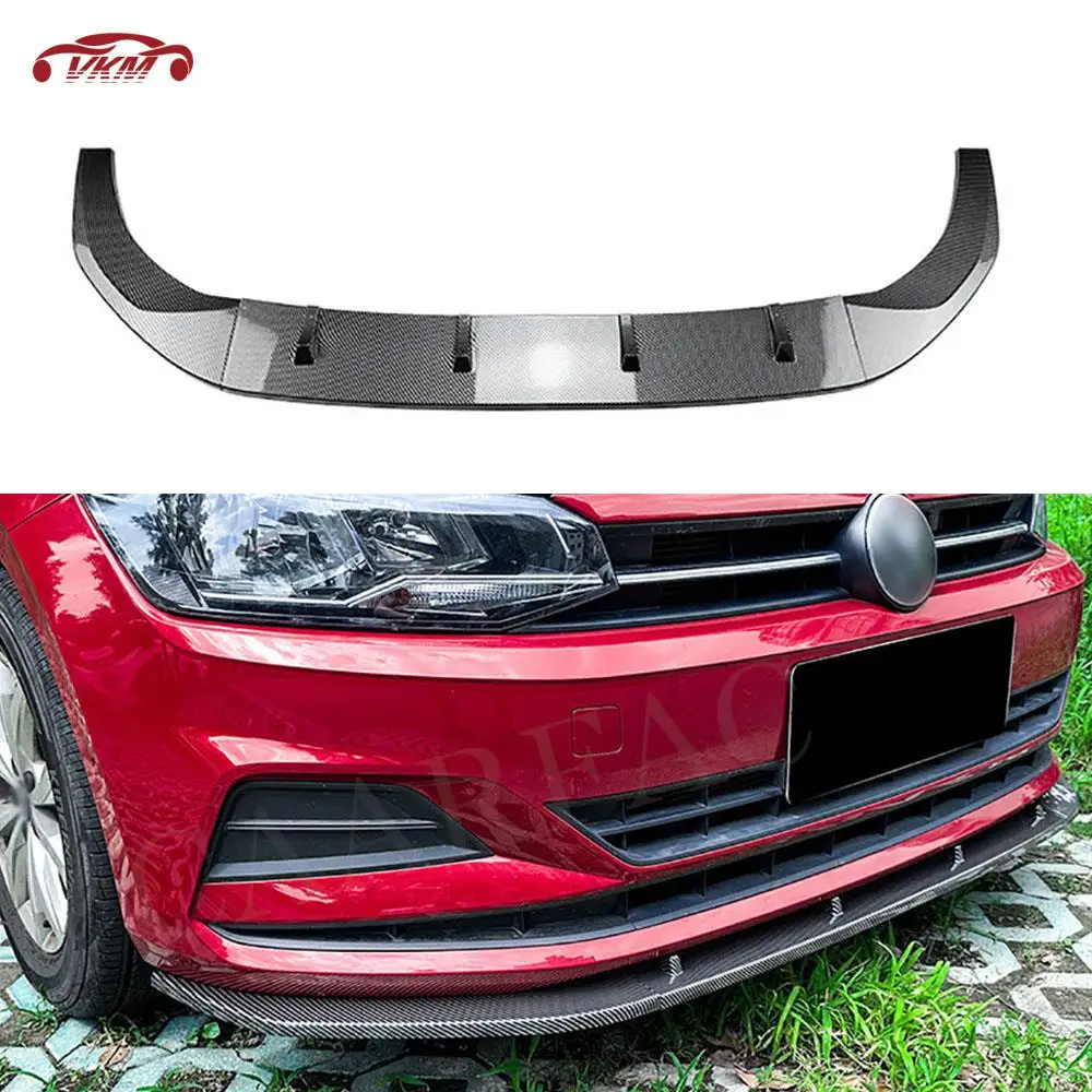 

Front Bumper Lip Spoiler Chin Shovel for Volkswagen VW Polo MK6 2018+ Lower Body Kit Splitter Cover Body kit ABS Car Accessories