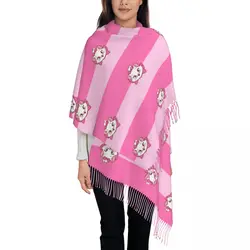 Custom Marie Scarf Wrap for Women Long Winter Fall Warm Tassel Shawl Unisex Cat Manga Scarves