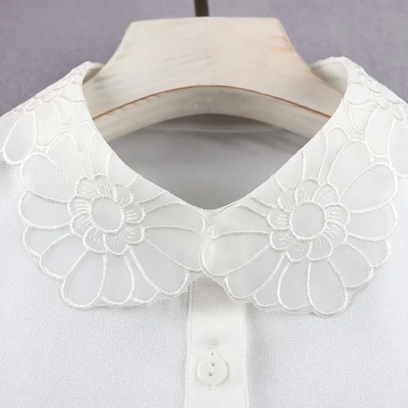 Women Solid White Fake Collar Female Shirt False Collar Ladies Detachable Collar Sweater Dress Lapel Shirt Blouse Top