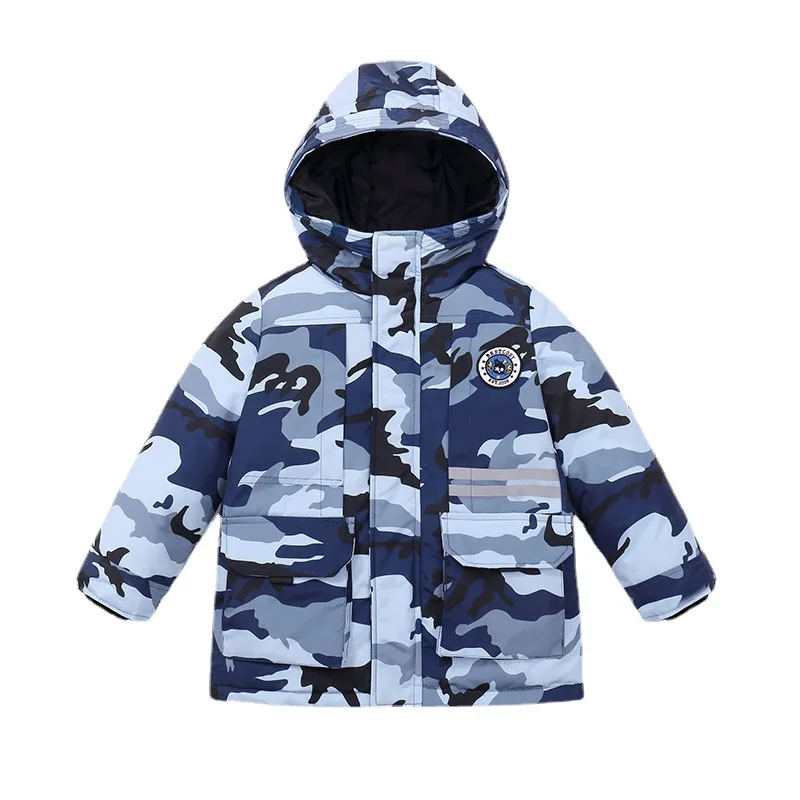 

Winter Children's Boy Camouflage Down Jacket Outerwear Clothes Hooded Teen Girls Cotton-Padded Parka Coats Thicken 2-12Y