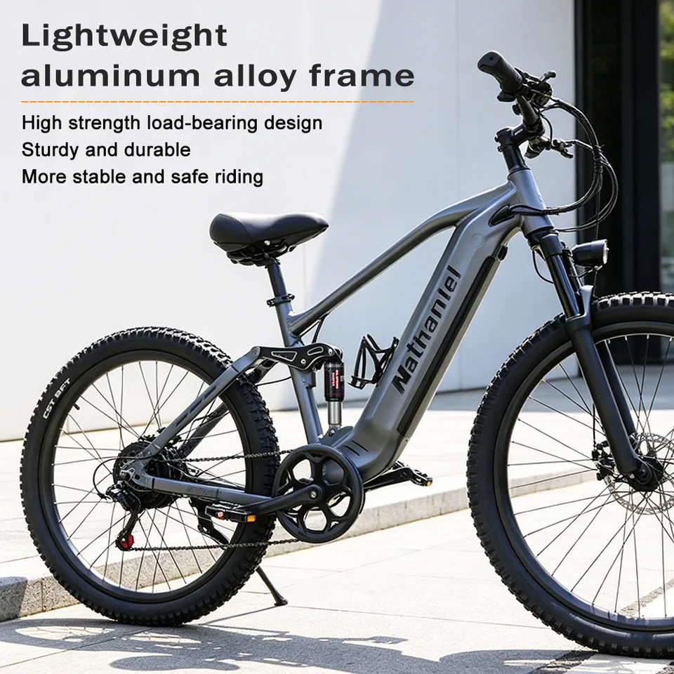 Nathaniel SYR03 Electric Bike 27.5' 1000W Adult Electric Assisted Bike 48V 20Ah Large Capacity Detachable Lithium Batteries Ebik image 11