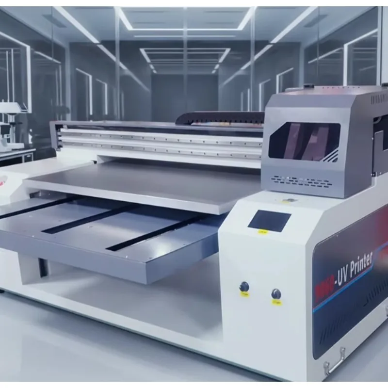 High Precision UV Inkjet Printer 90*60 cm Flat Panel Flexographic Eggshell Print Materials Flatbed