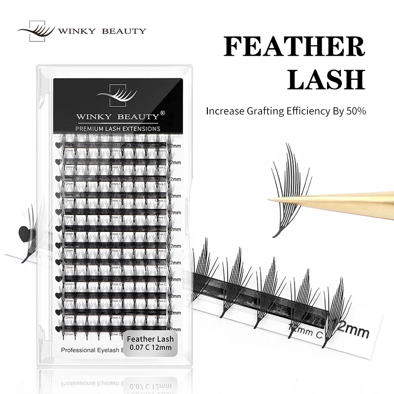 Winky Beauty Feather Eyelash Comic Spire Anime Effect Soft Fluttering Eyelash Extensions Lightweight Fluffy  Volume False Lashes